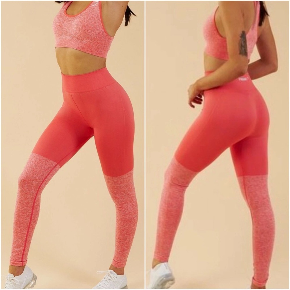 Gymshark two tone seamless coral active Leggings